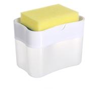 2 en 1 Boîte à Savon Liquide de Cuisine pour la Maison, Facile à recharger, Durable, pour éponge, torchon et Brosse à Pot