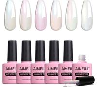 2 En 1 Brillant Perle Top Coat Vernis ¿¿ Ongles Gel Semi Permanent Nacr¿¿ Glitter Finish No Wipe Top Coat Longue Dur¿¿E 6 X 10ml - Kit 75