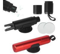 2 en 1 Brise Vitre Coupe Ceinture，Brise Glace Voiture，Contient 2 supports et verre de test，Marteau de Sécurité pour Voiture，Outil de secours d'urgence pour les voitures et les bus (Noir + Rouge)