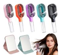 2 en 1 Brosse Demelante avec Brumisateur Cheveux, Brosse Cocooning, Brosse Coiffante, pour Cheveux Bouclés, Ondulés et Lisses, Anti-frisottis, Anti-nœuds (B)