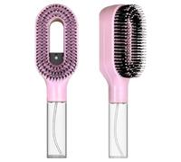 2 en 1 Brosse Demelante avec Brumisateur Cheveux, Brosse Cocooning, Brosse Coiffante, pour Cheveux Bouclés, Ondulés et Lisses, Anti-frisottis, Anti-nœuds (Rose)