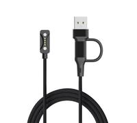 2 en 1 Câble de Charge en Nylon tressé Compatible avec Polar Vantage M3/V3 | Polar Pacer Pro/Polar Pacer/Polar Ignite 3/Polar Grit X2 Pro/Polar Street X, Câble USB-C+Adaptateur USB-A inclus, Magnétique