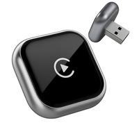 2 en 1 CarPlay & Android Auto Adapter - Mini Plug & Play USB dongle Compatible avec Les Voitures à partir de 2016+, Connexion Stable, Design Ultra Compact (Argent)