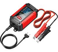 2 en 1 Chargeur et testeur de batterie de voiture 12V/6A Intelligent Pulse Repairing Charge Device Automotive Battery Trickle Maintainer Support SOC SOH Measurement for Car Motorcycle Battery AGM Lead