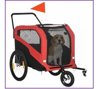 2-en-1 Chariot pour Chien &amp Remorque Vélos - HOMCOM - Pour Grands Chiens 30 kg - Rouge