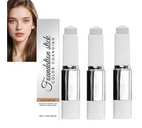 2-en-1 Color-Changing Foundation Stick In Ivory White, Lightweight Hydrating Cover Cream Stick V Foundation avec brosse amovible, maquillage de base de couverture complète à moyenne (3)