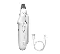 2 en 1 Coupe Ongle avec Lime à Ongle Chien Electrique, Coupe-Griffes pour Chien avec Lumière LED Anti-overclipping pour Petits Chiens de Taille Moyenne Chats