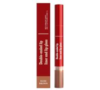2 en 1 Crayon à Lèvres | Produit De Maquillage Double Embout | Brillant À Lèvres Tenue Longue - Pour Femmes Mariées Étudiantes Voyageurs Artistes Fêtes De Mariage Soirée