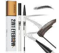 2 En 1 Crayon Sourcils Waterproof+Brosse à Pommade Sourcils,Crayon à Sourcils Liquide, Imperméable and Longue Durée Eyebrow Pencil,Maquillage Sourcils Femme Obtenir un Résultat Naturel (Noir)
