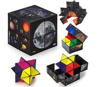 2 en 1 Cube Magique du Ciel étoilé,Star Cube Magique,3D Puzzle Cube,Cube 3D Infini, Jouet Anti Stress Enfant Ciel étoilé,Idée Cadeau Anniversaire Garçon Fille 6-12 Ans Cube pour Enfant et Adulte
