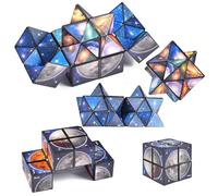 2 en 1 Cube Magique Étoile, Magic Star Cube, 3D Puzzle Cube, Cube 3D Infini, Cube Transformant Jouet Anti-Stress, Cube de Vitesse pour Enfants et Adultes Jeu D'entraînement Cérébral