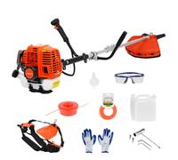 2 en 1 Débroussailleuse thermique 52 cm³, 2 temps, outil de coupe portatif, poignée en plastique et bandoulière incluses