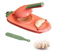 2 en 1 Dumpling Maker Manuelle, Moule de Fabricant de Boulette, Machine a Ravioli, Moule à Dumplings avec Cuillère de Remplissage, Rapide et Facile pour Faire des Boulettes et Peaux de Boulettes