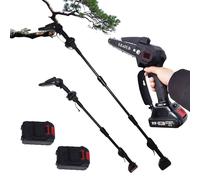 2 en 1 Élagueuse sur Perche Sans Fil, Mini Tronconneuse a Batterie 6 Pouces, Tronconneuse Electrique Télescopique avec 2 Batteries, Extension Jusqu'à 170cm pour Tailler des Branches de Jardin et Cour