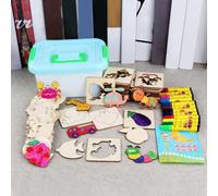 2 En 1 Enfants En Bois Dessin Coloriage Peinture Modèles Début Éducatif Puzzle Dessin Jouets Jouets Intéressants