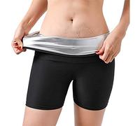 2 en 1 Femmes Sauna Pantalon Minceur Perte de Poids Collants de Formation Sauna Pantalons de Survêtement M/L/XL Court Taille Haute Équipement (Pantalon 3 pièces élastiqué)
