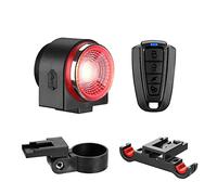 2 en 1 feu arrière de vélo alarme télécommande USB charge cambrioleur db IPX5 étanche détection frein intelligente(B)
