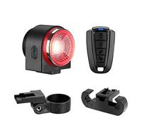 2 en 1 feu arrière de vélo alarme télécommande USB charge cambrioleur db IPX5 étanche détection frein intelligente(A)