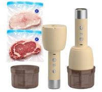 2 en 1 Hachoir Multifonction et Machine Sous Vide Alimentaire | Hachoir Électrique 6 Lames USB Rechargeable Portable Sans fil avec Sacs de Mise sous Vide pour Cuisine Camping Maison