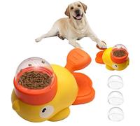 2-en-1 Interactive Dog Slow Feeder Puzzle Toy, Jouet de Distributeur de friandises pour Chiens, mangeoire interactif en Forme Canard avec 3 couvercles Prises Grain, Distributeur friandise