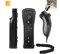 2 en 1 kit de Manette Nunchuck Controlleur et Built-in Motion Plus Remote pour Console Nintendo Wii et Wii U avec Housse en