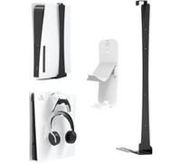 2 en 1 Kit de Montage Mural PS5 avec Support de Manette Frusde Dissimuler la Console, Compatible avec Playstation 5 - Noir+blanc G