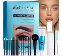 2-en-1 Kit de Teinture pour Cils et Sourcils,Sourcil Lift Kit,Multifonctionnel Coloration et Brosse,Applications Rapides et Faciles,Effet Longue Durée,pour les Débutants et Salon,Couleur du café
