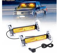 2 En 1 Lumières Stroboscopiques De Tableau De Bord D'urgence, 26-Mode Lumières De Pare-Brise Intérieures Deck Split Ambre Avertissement Sécurité Clignotant Lumière Pour Véhicules Camions, 40pcs Led