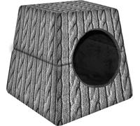 2-en-1 maison pour chien/chat grotte pour chien lit pour chat chenil lit couchage 55x55x45cm torsade