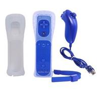 2 en 1 Manette Wiimote Motion Plus intégré et Nunchunk QUMOX compatible pour Nintendo Wii et Wii U -QUMOX® bleu foncée Bleu G