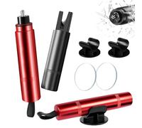 2 en 1 Marteau de Sécurité pour Voiture, 2 Pièces Brise Vitre Coupe Ceinture avec Verre de Test pour s'entraîner, Marteau d'urgence coupe-ceinture pour Voiture et Bus, Emergency Cartool (Noir+Rouge)