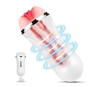 2 En 1 Masturbateur Réaliste Homme - 3D Vaginette Silicone Anal Sex Toy Agrandisseur de Pénis Masturbâteur Homme Mains Libres va et vient Pompe à pénis électrique Prostate Stimulant Vibrant