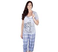 2 en 1 Maternité / allaitement / coton pyjama ? 2 pi?ces 2057 (EU 44, Bleu)
