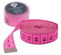 2 en 1 - Mètre ruban cm + mètre ruban de tailleur 150 cm dans une boîte de rangement (150 cm rose)