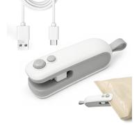 2 en 1 Mini Scelleur avec Cutter, Mini soudeuse sac plastique portable pour sac, Minis scelleuse thermique pour sacs de nourriture, thermoscelleuse avec Cable USB pour le stockage étanche des aliments