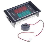 2 en 1 Moniteurs Testeur Ampère Voltmètre Détecteur Affichage Numérique Voltmètre Panneau avec Fil de Connexion Multimètre