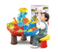 2 En 1 Multi-Style Ete Plage Sable Enfants Jouer Eau Creuser Sablier Jouer Sable Ensemble D'outils Jouets Pour Enfants Cadeau Parfait, Dauphin Rond