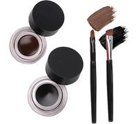 2 en 1 Noir et Marron Gel Eyeliner, Double Couleur Imperméable avec 2 Bouteilles, Crème avec Pinceau