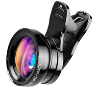 2 en 1 Objectif Macro Telephone Portable avec 0.45X 140 Degree Wide Angle Lens, 12.5X Macro Lens et Pince Universelle, Mobile Phone Camera Lenses pour Android, Xiaomi, i-Phone