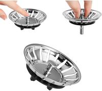 2 En 1 Panier Pour Bonde D'Évier De Cuisine, 80 Mm Bouchon Evier Cuisine, Compatible Avec Ikea Atlant Domsjö Pour Évier, Avec Joint En Caoutchouc Amélioré Filtre Evier Cuisine[KIT6505854]