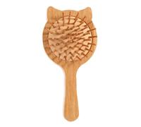 2-en-1 peigne en forme de chat et miroir de maquillage multifonctionnel méridien-massant peigne airbag en bois de ménage