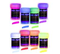2 en 1 Peinture Fluo Luisant Dans Le Noir & Lumière Noire | Autoluminescente Couleur Phosphorescente | Ensemble de Peinture Glow in the Dark | Contenu par pot: 8 x 20ml