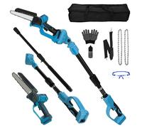 2 en 1 Perche Élagueuse Télescopique pour Makita 18V, 6 Pouces sans fil Mini Tronçonneuse Tête Pivotante à 90° Élagueur sur batterie et scie à élaguer pour l'entretien des arbres