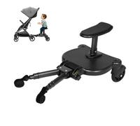 2 en 1 Planche Poussette Universelle, Planches À Roulettes Pour Bébé, Marche Pied Poussette avec Siège pour 3 à 7 ans, Charge Maximale : 25 kg, Compatible Pour Toutes les Poussettes