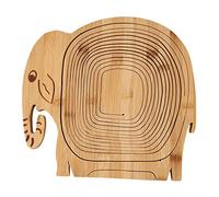 2 en 1 pliable Corbeille à fruits, Naturel Bois Panier àœufs, À Oeufs en Forme De l'éléphant Panier planche à découper ou dessous de plat, Ustensile de Cuisine Idée Cadeau Originale,Elephant