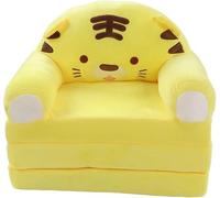 2 en 1 Pliable Enfants Canapé-lit Mignon Dessin Animé Enfant en Bas âge Canapé Dossier Fauteuil Lit Moelleux Pliant Chaise pour Tout-Petit pour Salon Chambre, Yellow