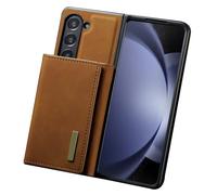 2 en 1 Portefeuille pour Samsung Galaxy Z Fold 6, Couverture de téléphone en Cuir rétro détachable détachable avec Porte-espèces de Carte de crédit à Bourse Trifold, Noir