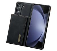 2 en 1 Portefeuille pour Samsung Galaxy Z Fold 6, Couverture de téléphone en Cuir rétro détachable détachable avec Porte-espèces de Carte de crédit à Bourse Trifold, Noir