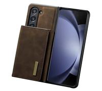 2 en 1 Portefeuille pour Samsung Galaxy Z Fold 6, Couverture de téléphone en Cuir rétro détachable détachable avec Porte-espèces de Carte de crédit à Bourse Trifold, Noir