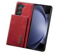 2 en 1 Portefeuille pour Samsung Galaxy Z Fold 6, Couverture de téléphone en Cuir rétro détachable détachable avec Porte-espèces de Carte de crédit à Bourse Trifold, Noir